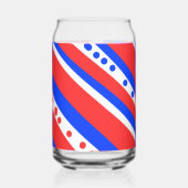 Rood Wit Blauw Cirkels Strepen Blikvorm Glas (Achterkant)