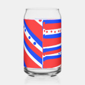 Rood Wit Blauw Cirkels Strepen Blikvorm Glas (Rechts)