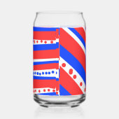 Rood Wit Blauw Cirkels Strepen Blikvorm Glas (Links)