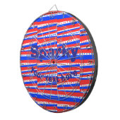 Rood Wit Blauw Cirkels Strepen Dartbord (Voorkant Rechts)