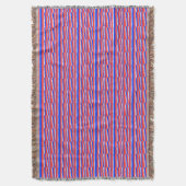 Rood Wit Blauw Cirkels Strepen Deken (Voorkant Verticaal)