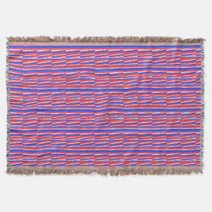 Rood Wit Blauw Cirkels Strepen Deken