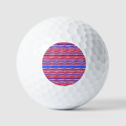 Rood Wit Blauw Cirkels Strepen Golfballen (Voorkant)