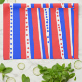 Rood Wit Blauw Cirkels Strepen Keukenhanddoeken (Gevouwen)