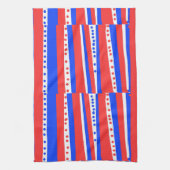 Rood Wit Blauw Cirkels Strepen Keukenhanddoeken (Verticaal)