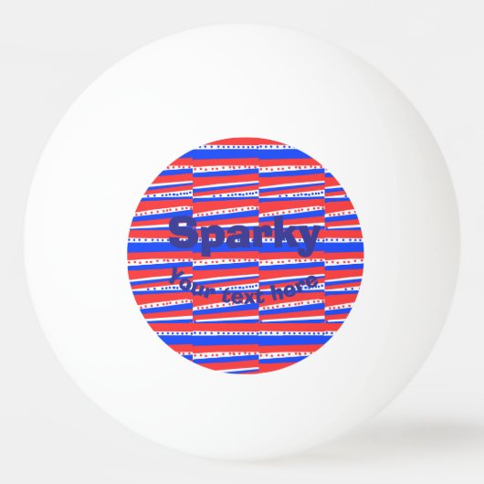 Rood Wit Blauw Cirkels Strepen Ping Pong Bal Pingpongbal (Voorkant)