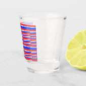 Rood Wit Blauw Cirkels Strepen Shot Glas (Rechts)