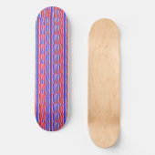 Rood Wit Blauw Cirkels Strepen Skateboard (Voorkant)