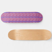 Rood Wit Blauw Cirkels Strepen Skateboard (Horizontaal)