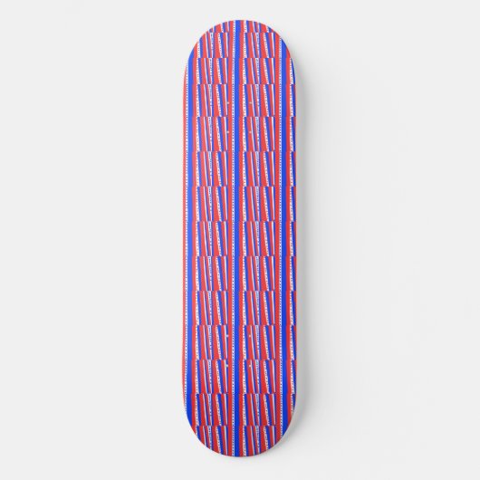 Rood Wit Blauw Cirkels Strepen Skateboard (Voorkant)
