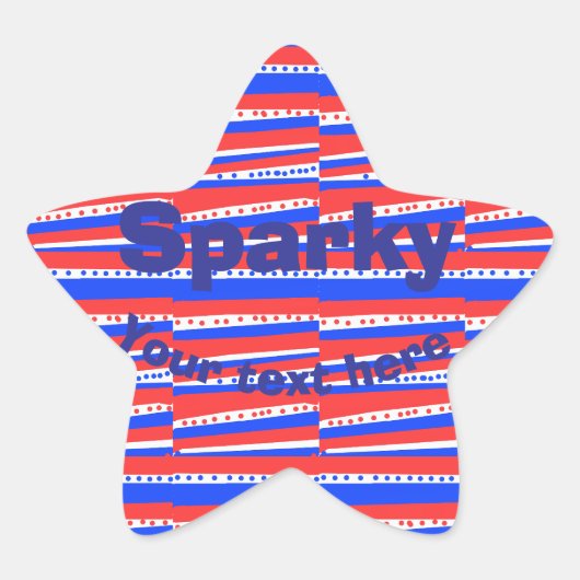 Rood Wit Blauw Cirkels Strepen Ster Sticker (Voorkant)