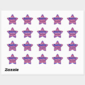Rood Wit Blauw Cirkels Strepen Ster Sticker (Vel)