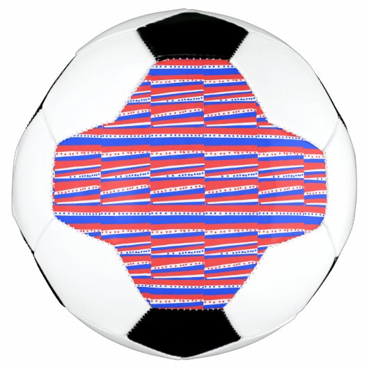 Rood Wit Blauw Cirkels Strepen Voetbal (Voorkant)