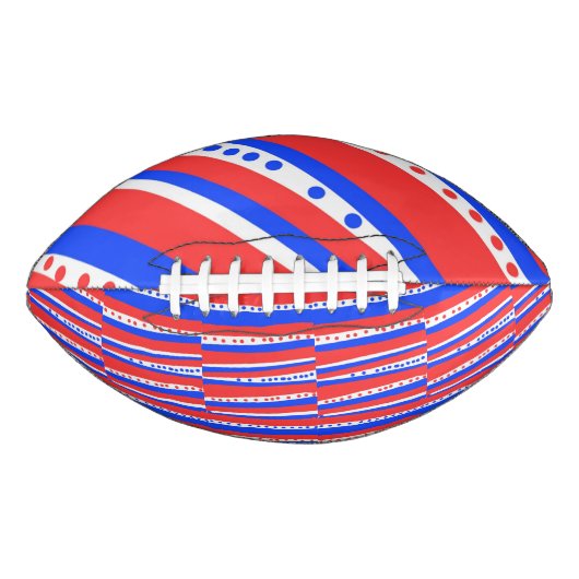 Rood Wit Blauw Cirkels Stripes Football (Voorkant)