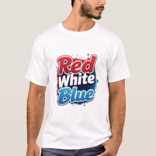 Rood Wit Blauw citaten T-shirt ontwerp