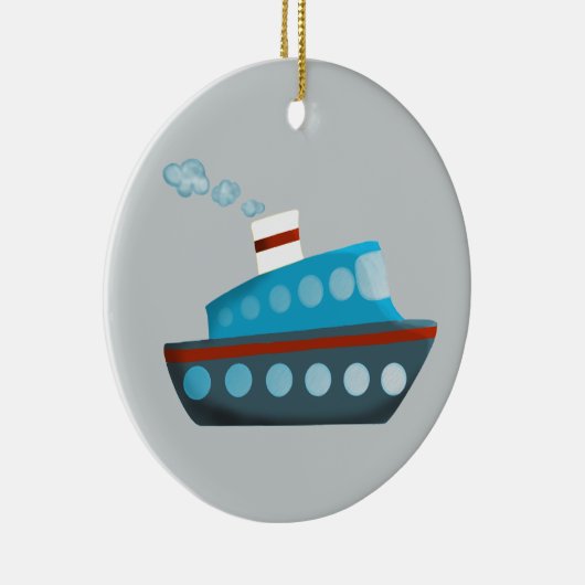 Rood wit blauw cruiseschip keramisch ornament (Rechts)
