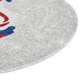Rood, Wit & Blauw Cupcake 4 Juli Glitter Snijplank (Hoek)