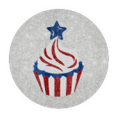 Rood, Wit & Blauw Cupcake 4 Juli Glitter Snijplank (Voorkant)