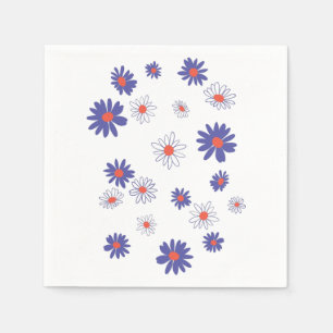 Rood Wit Blauw Daisy Bloemenservetten Servet