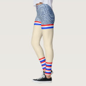 Rood, Wit, Blauw Denim Patriottisch ziet eruit als Leggings (Links)
