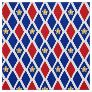 Rood Wit Blauw Diamant Gouden Ster Stof