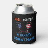 Rood Wit Blauw Drinken 4 juli Blikjeskoeler (Blikje Voorkant)