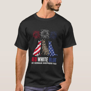 Rood Wit Blauw & Duitse Herdershond Teveel Hond 4 T-shirt