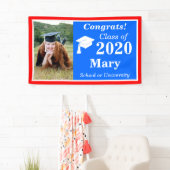 Rood Wit Blauw Één Fotoklasse van 2024 Afstuderen Spandoek (Insitu)