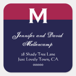 Rood, Wit Blauw Eenvoudig en Elegant Vierkante Sticker