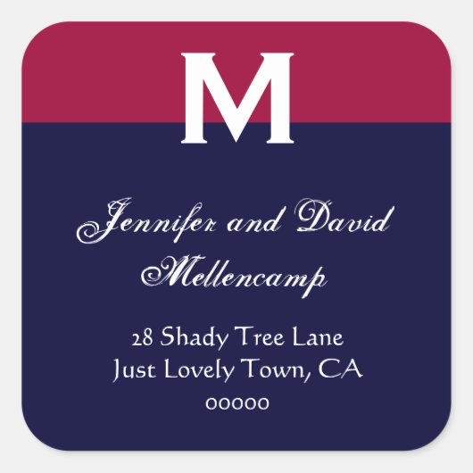 Rood, Wit Blauw Eenvoudig en Elegant Vierkante Sticker (Voorkant)