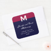 Rood, Wit Blauw Eenvoudig en Elegant Vierkante Sticker (Envelop)