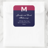 Rood, Wit Blauw Eenvoudig en Elegant Vierkante Sticker (Tas)