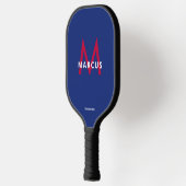 Rood wit blauw eenvoudig modern monogram pickleball paddle (Links)