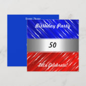 Rood Wit Blauw Elke Feest of Evenement Kaart (Voorkant / Achterkant)