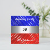 Rood wit Blauw Elke Partij of Gebeurtenis Kaart (Staand voorkant)