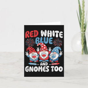 Rood Wit Blauw En Gnomen Naar Vlag Patriottisch 4 Kaart
