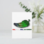 Rood, wit, blauw en groen briefkaart (Staand voorkant)