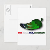 Rood, wit, blauw en groen briefkaart (Voorkant / Achterkant)