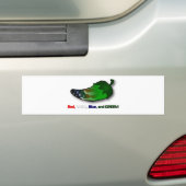 Rood, wit, blauw en groen bumpersticker (Op auto)