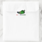 Rood, wit, blauw en groen ronde sticker (Tas)