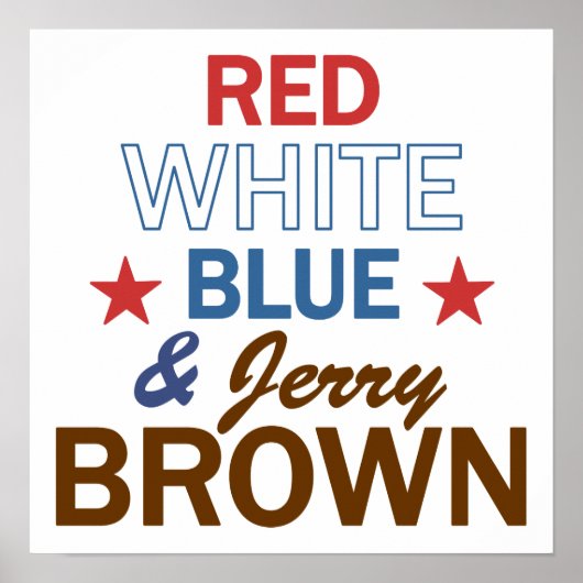 Rood, wit, blauw en Jerry Brown Poster (Voorkant)