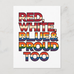 Rood Wit Blauw En Ook Trots LGBTQ Patriottisch Briefkaart