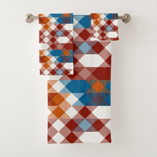 rood wit blauw en oranje geometrisch bad handdoek (Insitu)