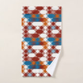 rood wit blauw en oranje geometrisch bad handdoek (Handdoek)