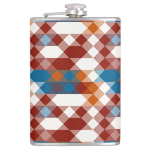 rood wit blauw en oranje geometrisch heupfles