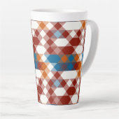 rood wit blauw en oranje geometrisch latte mok (Rechterhoek)
