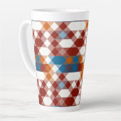rood wit blauw en oranje geometrisch latte mok (Linkerhoek)