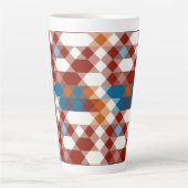 rood wit blauw en oranje geometrisch latte mok (Voorkant)
