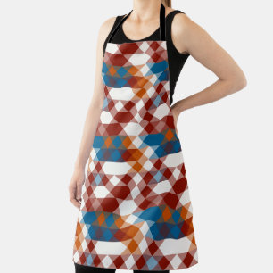 rood wit blauw en oranje geometrisch schort