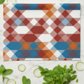 rood wit blauw en oranje geometrisch theedoek (Gevouwen)